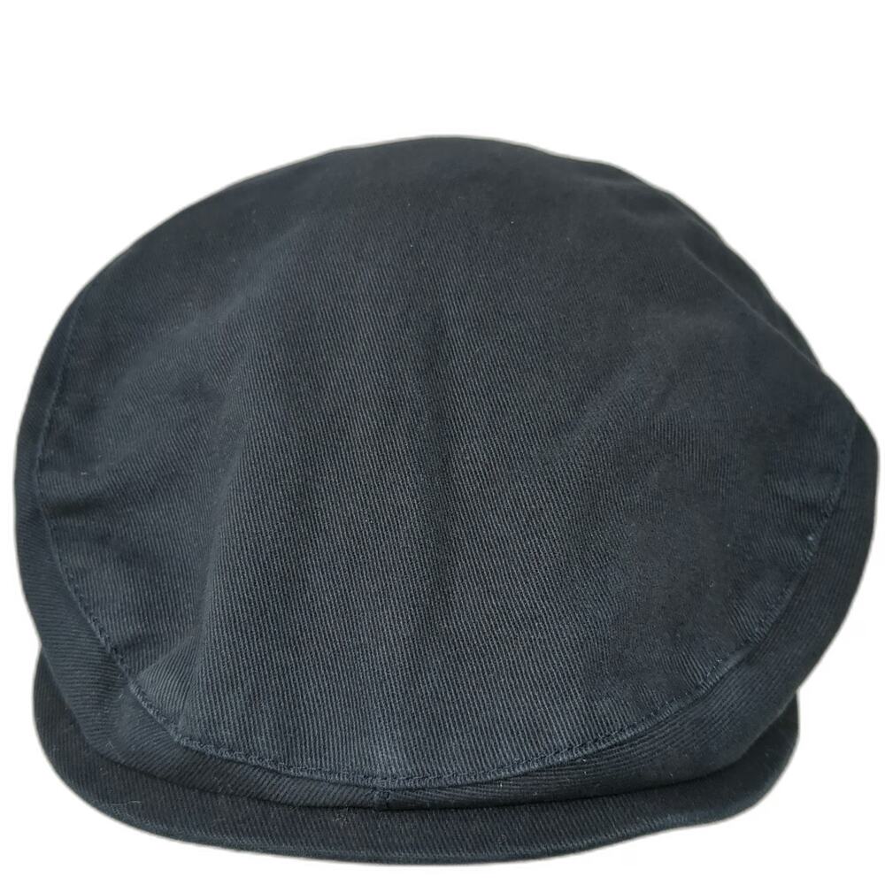 London Fog Newsboy Cap Blue XL 100% Cotton Elastic Back Twill Casual Solid Hat